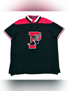 Polo by Ralph Lauren Black & Red Team Appliqué Rugby Polo Shirt